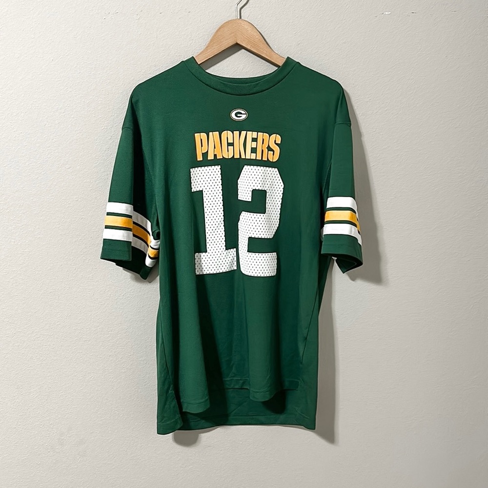 NFL Team Apparel Aaron Rodgers Green Bay Packers Men's Short Sleeve Tee Large